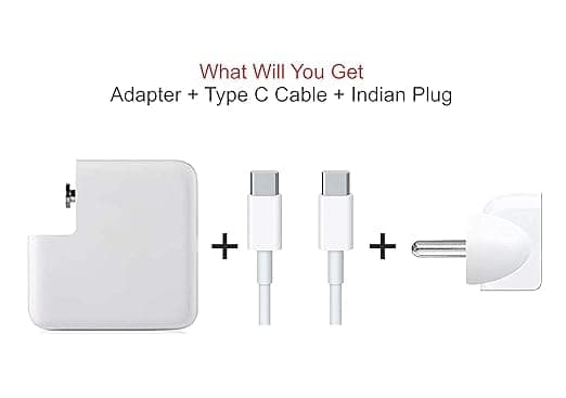 USB-C-oplader til MacBook Air Pro M1 M2 M3 M4, bærbar rejseadapter med kabel