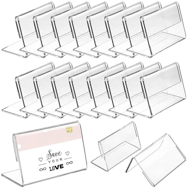 48 stk. Skiltholdere Bordplate Displaystativ L Form Skilt Displaystativ Navnekortholdere 2025th