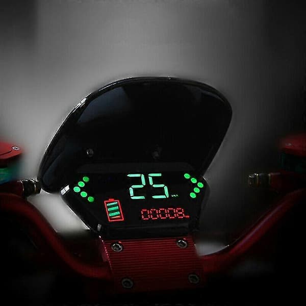 Elektrisk Motorcykel LCD Display Speedometer 48V/60V Kompatibel