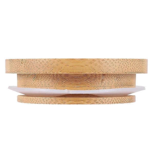 Bambu Burk Lock Med Sugrör Hål Återanvändbara Burk Lock Läckagesäkra Glas Konserverings Dricks Förvaringsburkar Ca
