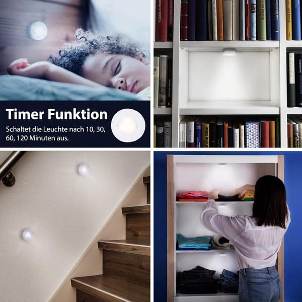 Lighting: LED Cabinet Lighting with Remote Control, Dimmable, Under Cabinet Lighting, Battery Operated, Bedroom Night Light with Timer and Pad, Stair Lighting.