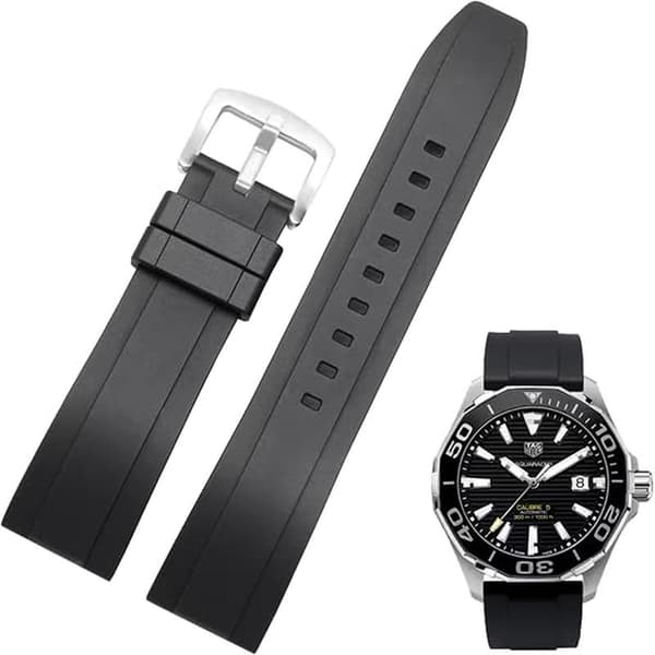 Rolex Gummirem Quick Release Blød Fluorgummi Universal Erstatningsrem til Mænd Kvinder Kompatibel Rembredde 22mm