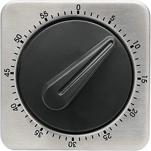 Kjøkken Nedtellingstimer Magnetisk 60 Minutters Opptrekk Mekanisk Timer Rustfritt Stål For Hjemmebaking Matlaging Ovn.