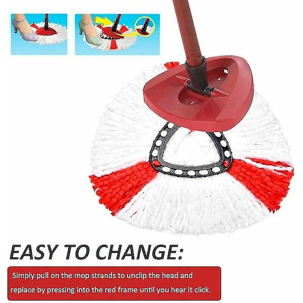 4 Pakk Erstatningsmopphoder For 2 I 1 Mikrofibermopp, Gulvrensmopphode For Vileda Turbo, Easywring