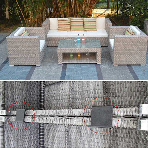 10 stk. Udendørs Have Rattan Vikle Møbler Justering Fastgørelse Sofa Klips Connector Velegnet til Ra