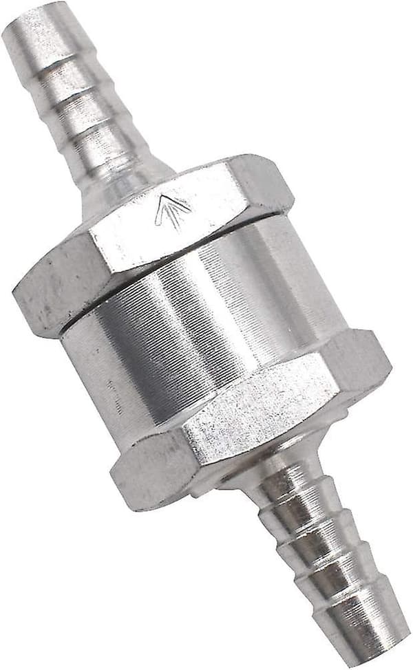 Aluminium backventil, 4 st silver backventil med pil ej retur aluminiumlegering backventil för förgasare lågtrycksbränslesystem bil (10mm)