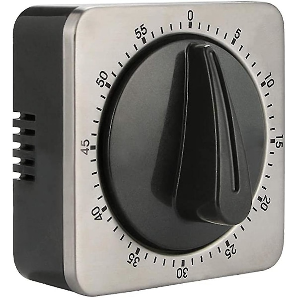 Kjøkken Nedtellingstimer Magnetisk 60 Minutters Opptrekk Mekanisk Timer Rustfritt Stål For Hjemmebaking Matlaging Ovn.