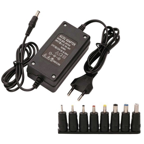 24-36V med 8 Adaptrar 72W Justerbar Hastighetsomkopplande Strömförsörjning Justerbar Universal AC DC Ström