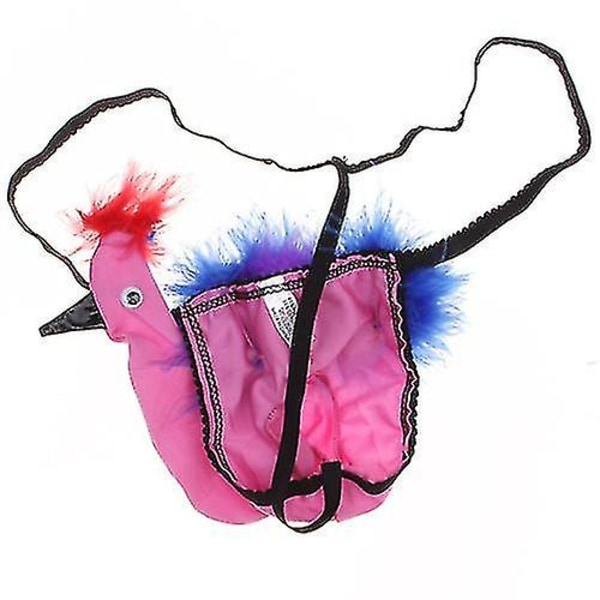 Sexiga herrunderkläder Nyhet G-string Påfågelpung - Rosa februari2