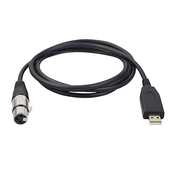 REXLIS 6FT USB Mikrofonkabel, 3-polig USB hane till XLR hona mikrofonkonverteringskabel Studio ljudkabel