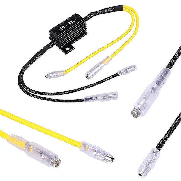 2x Motorcykel Belastningsdekoder Modstand til LED Blinklys Reparation 25W 6.8Ohm