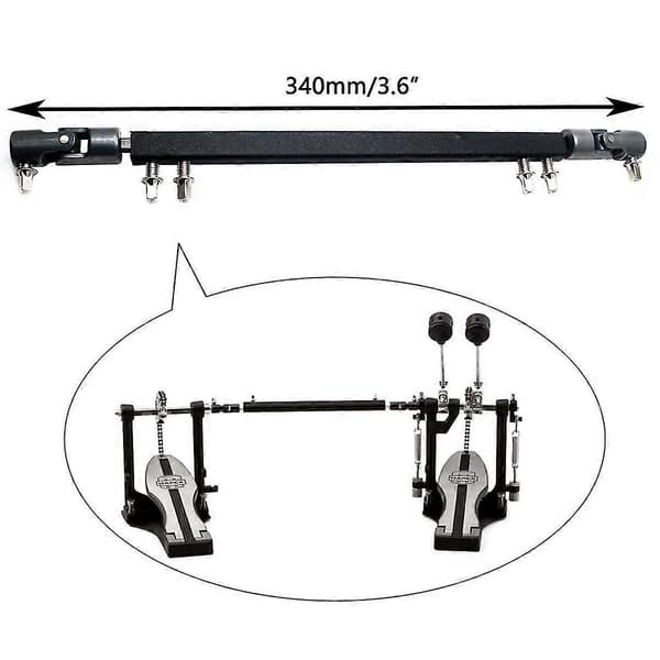 Dobbelt stortrommepedal drivaksel stål basstrommepedal forbindelsesarm, sort