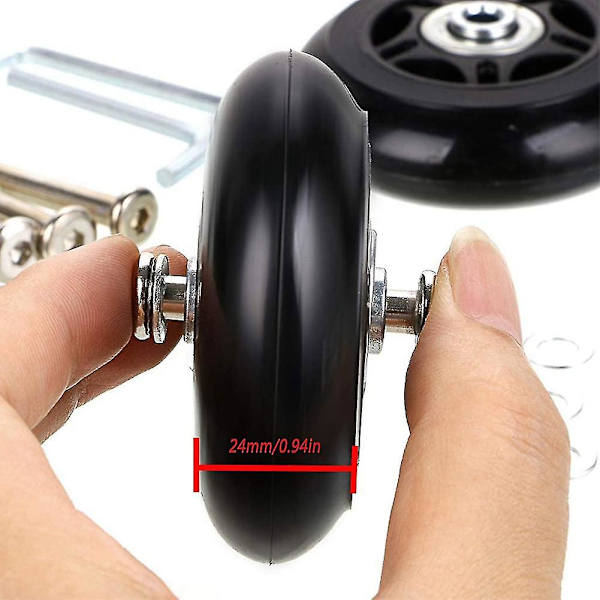 Resväska Resväska Hjul Byte Kit Gummi Universalhjul Svängbar Caster Lagerverktyg (od:80 W:24