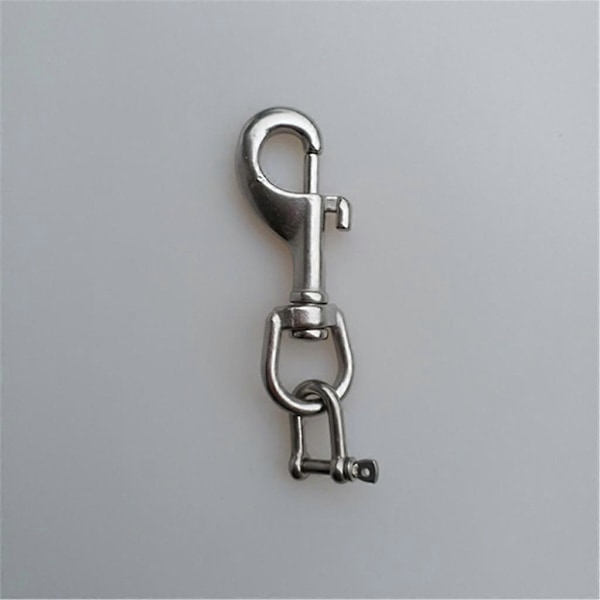 Rustfritt Dykkerlykt Torch Holder Enkel Ende Snap Clip Sjakkel