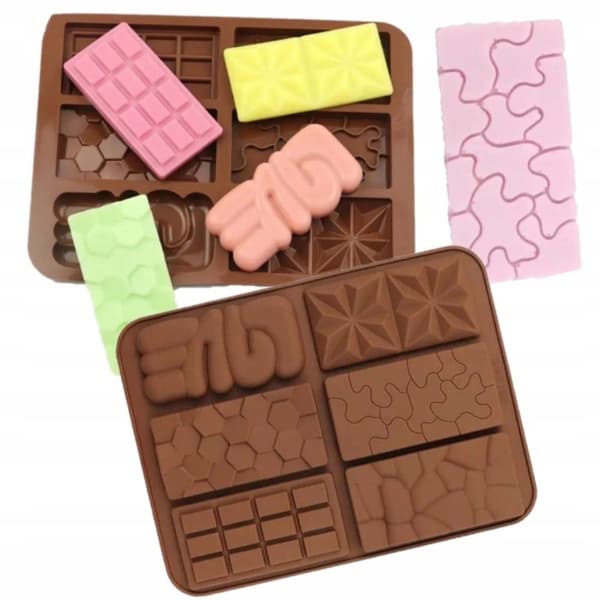 Silikonebageform 6 chokoladebarer