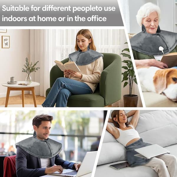 Shoulder Heating Pad with Massage - Electric Heated Shoulder Pad, 3-Speed Heated Shoulder Wrap with Massager | Fast Heating Pad, Vibrating Massage