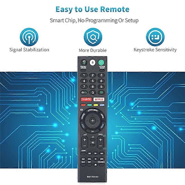 RMF-TX310U Erstatningsfjernkontroll med stemmestyring og mikrofon for Sony 4K Smart TV