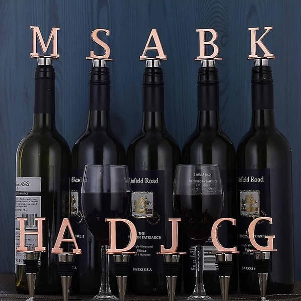 Vinprop med monogram i messing - Genanvendelig vinprop til forsegling