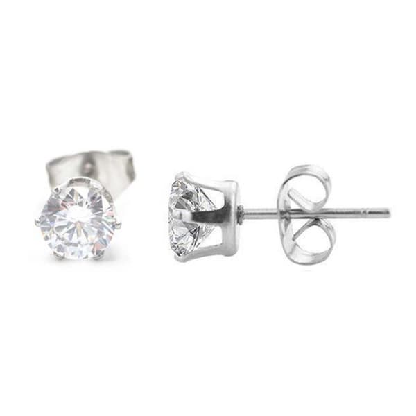 2-pak sølv krystal piercing ørering piercingsmykke – 5mm