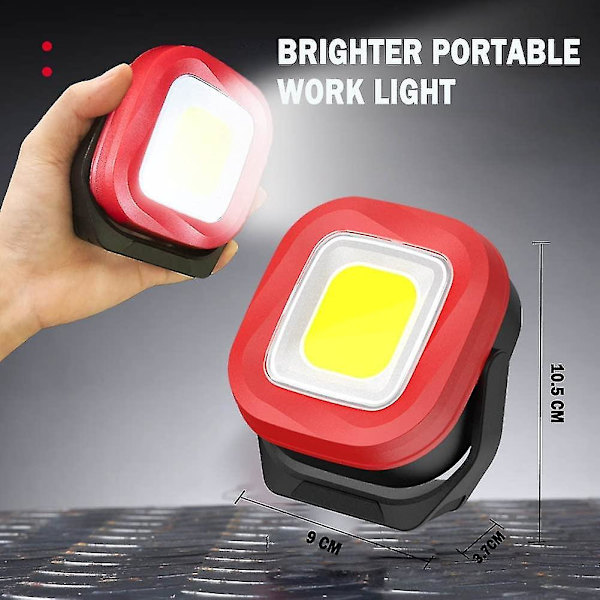 Uppladdningsbar LED-arbetslampa med magnet och USB, inspektionslampor för hemverkstad, utomhuscamping, vandring