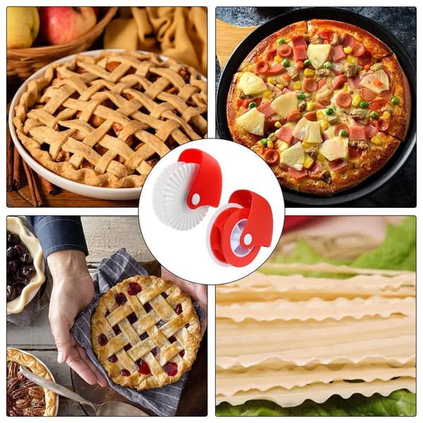 2-pack dough cutting wheels, dough disc decorator, dough disc and cutter, pie mold tongs for rolled dough, baking and c