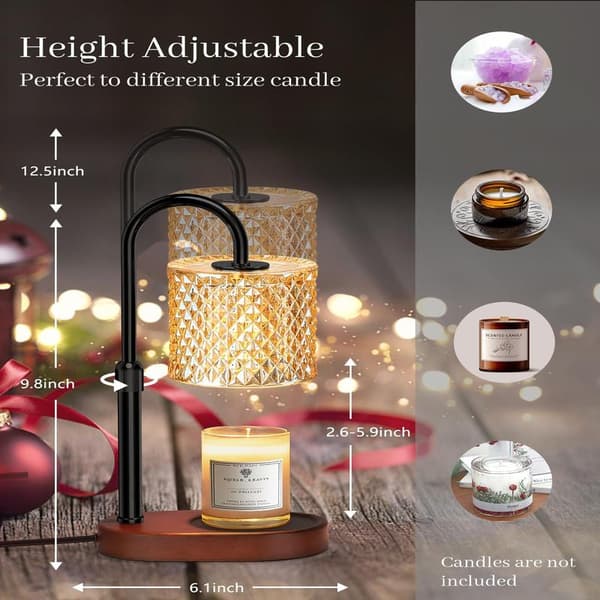Candle Warmer with Timer, Dimmer, Height Adjustable, Suitable as Home Decor; Electric Candle Warmer with Bulb.