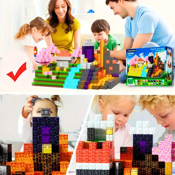 Minecraft Magnetic Educational Blocks Set 100 pcs + Figures