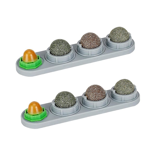 Kattmynta Boll för Katter Vägg, 8-pack Kattmynta Leksaker, Silvervin Boll, Ätbara Katt Leksaker för Katter Slicka, S