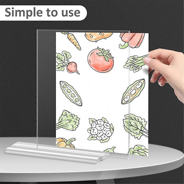 Akryl Billedramme 4x6 Tommer, 4 Pak Plastik Billedrammer Holder Stående, Dobbeltsidet Billede