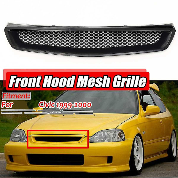 Bil Front Hjelm Mesh Kofanger Racing Grill til EK DX EX LX Type R 1999-2000