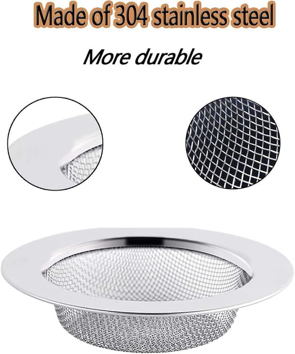 Hårfanger til afløb, vaskesi til køkken eller badeværelse, 2 stk. rustfrit stål mesh hårfilter, 7,8 cm ydre diameter