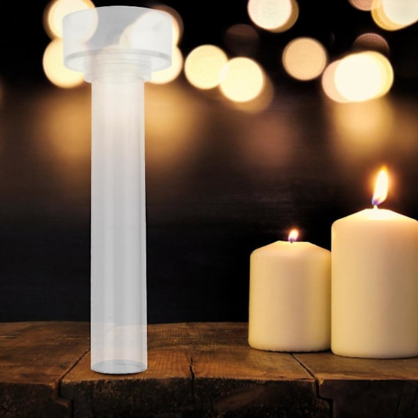 Transparent Plast Ljusform med Metalllock (2,5x15cm) för Kyrka
