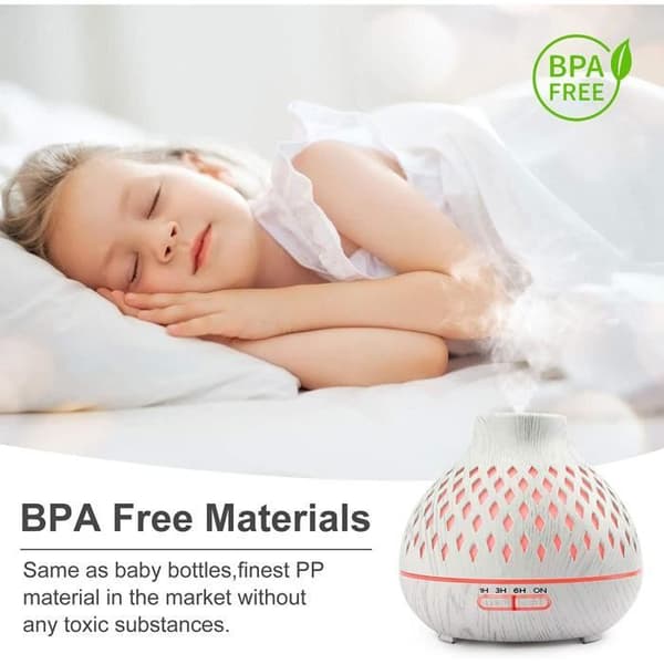 400 ml æterisk oliediffuser, ultralyds luftfugter med 7 farver LED-lys til hjemmet, yoga
