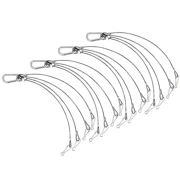 4 stk. Wire Rope Hook 4X Hydroponics Hængekit Reb Hænger Stål Reb til Plantevækstlys (1,5 mm tyk 400 mm lang)