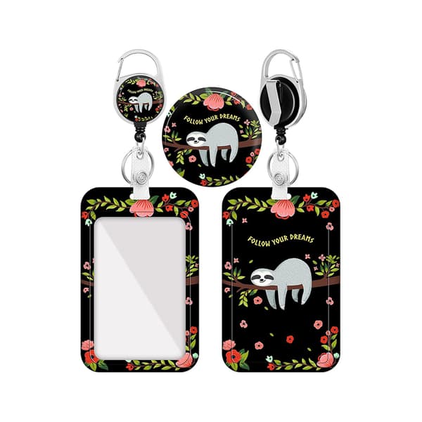 Retractable ID Card Holder MultiColor animal