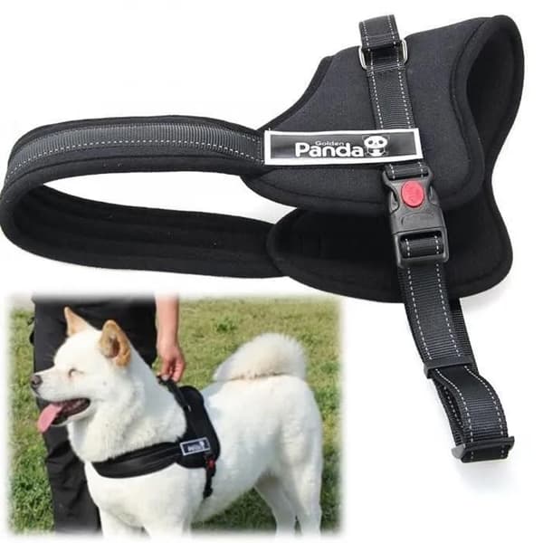 Hundesele - Størrelse M - Bryst 65-80 cm - Sort - Holdbar og komfortabel