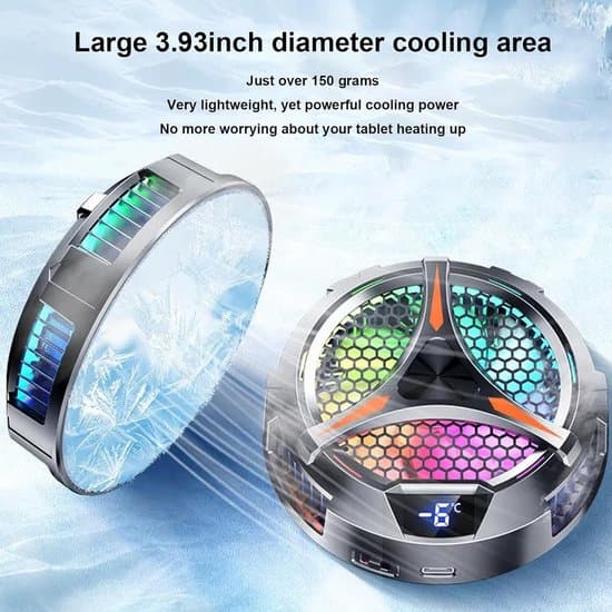 Magnetic Tablet Cooler, 3.9 inch, 20W, with Temperature Display for Devices