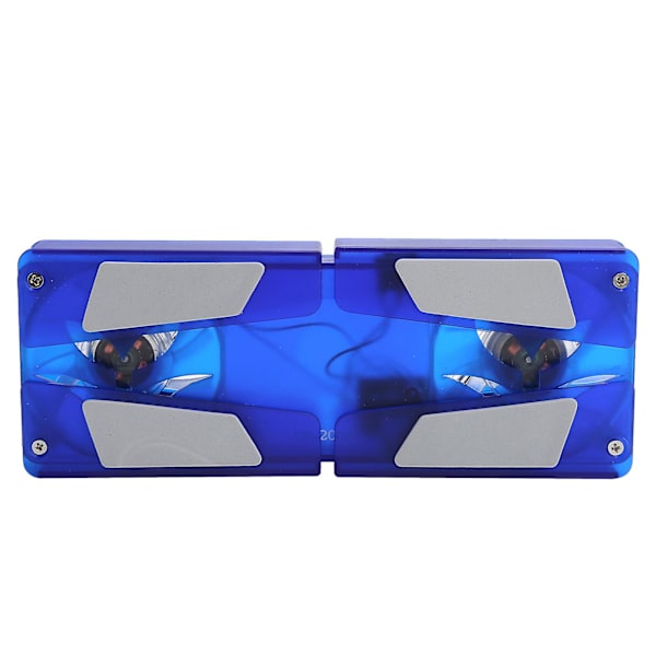 Foldbar Bærbar USB Dobbelt Ventilator Laptop Køleplade Køler med Transparent LED Blåt Lys DR-2008G