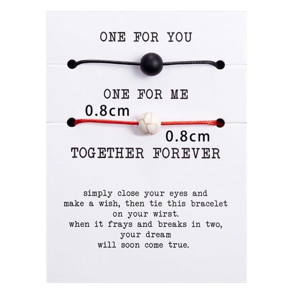 2-pack Pararmband Rep med Stenpärla Armband för Par