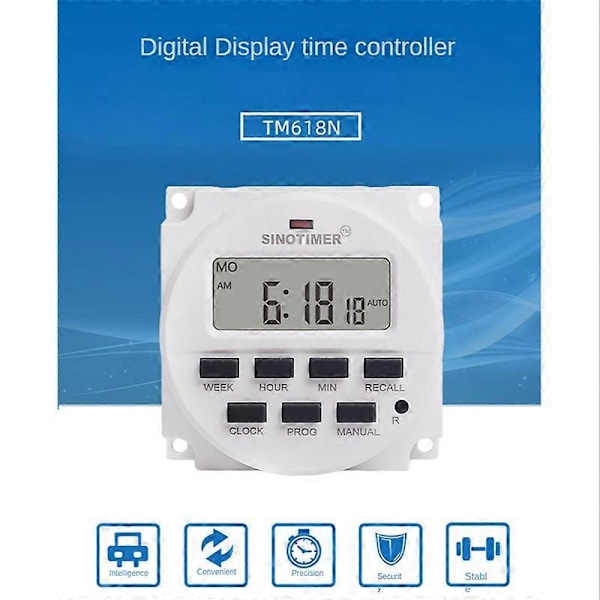 SINOTIMER Tm618N-2 Lcd 1,6 Tum Digital Programmerbar Timer Switch