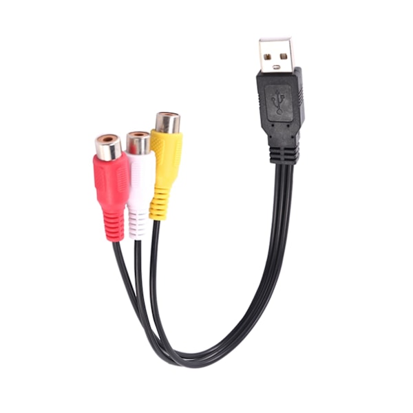 1 st USB-hane till 3 RCA-hona adapter ljudkonverter video AV A/V-kabel USB till RCA-kabel för H