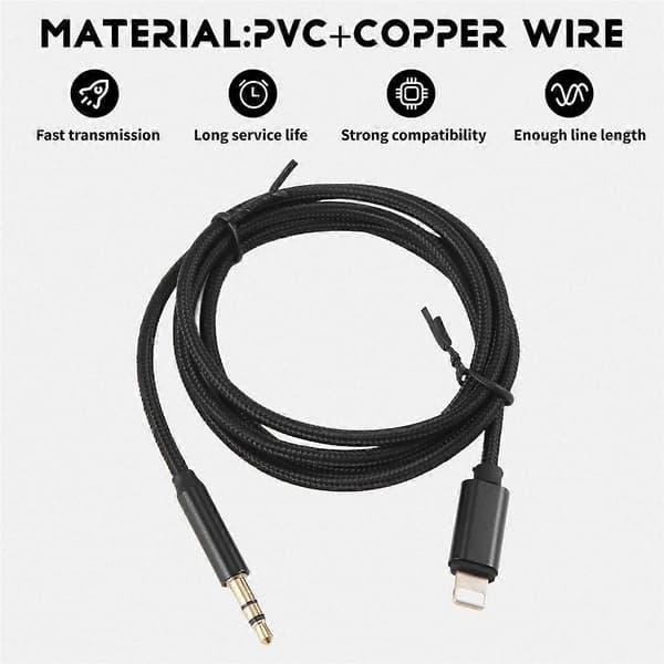 AUX-kabel til bil til iPhone, lydkabel, AUX-kabel til 3,5 mm Premium Audio til iPhone 13 Pro-8 Plus Car S