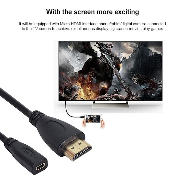 20 cm HDMI-urosotkoon Micro HDMI -naarasadapterikaapeli