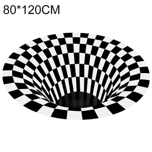 Vortex Illusjon Teppe 3D Trap Effekt Trykk Teppe Soverom Stue Stud
