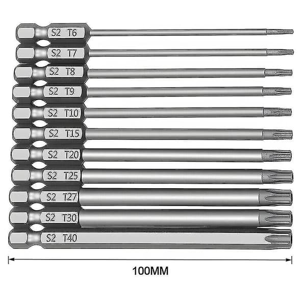 11 stk. Lang Rækkevidde Torx Stjerne Hex Sikkerhedsbit Sæt Tamper Proof Skruetrækker Bits Uk [Gratis Forsendelse]