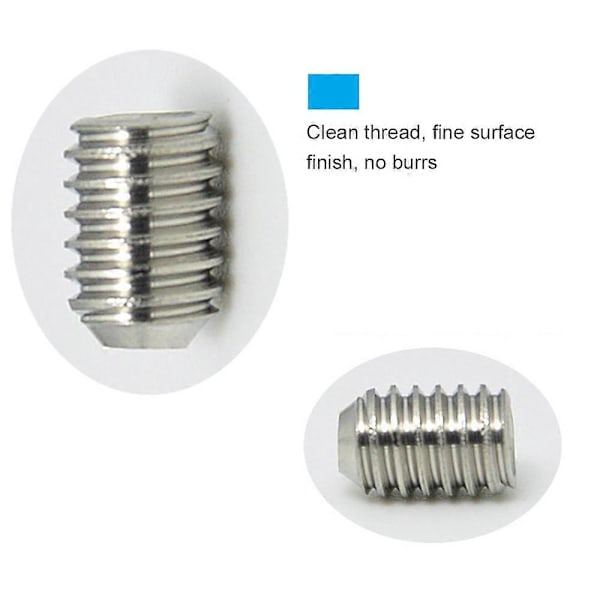 200 stk. Hex Grub Skruer Sæt Stilleskruer 304 Rustfrit Stål M3/M4/M5/M6/M8 Stilleskrue Sortiment Pakket i Organizer Box