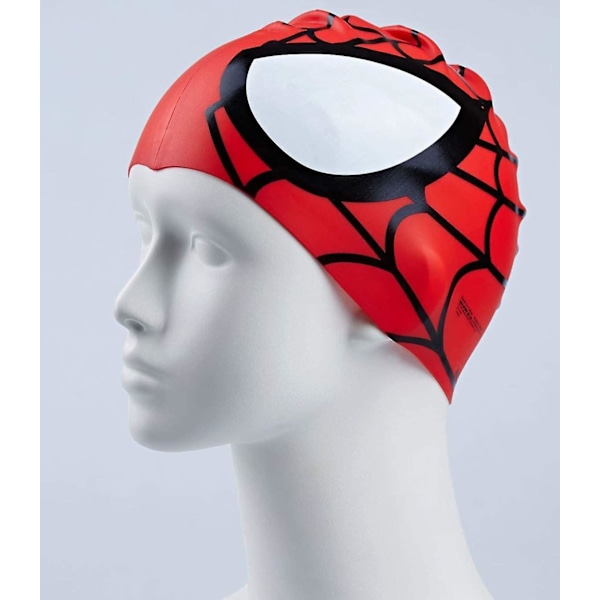 Badehætte, Vandtæt Silikone Unisex Badehætte Spider Mønster Langhårshat Til Børn, Drenge Og Piger Til Vandsport (rød)