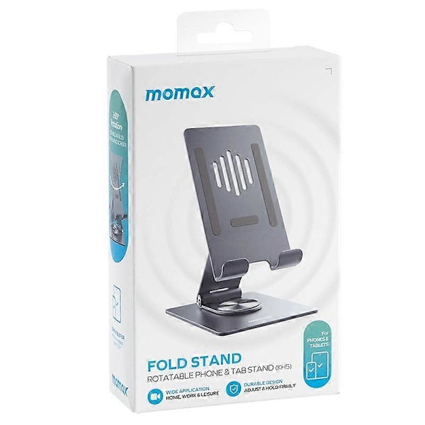 MOMAX KH5E Aluminiumlegering Roterende Sammenklappelig Tablet Telefonholder