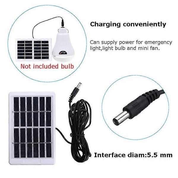 6V 1.2W Solpanel Polykristallin Solcell Modul Tålig Vattentät Laddare Nödljus Ca