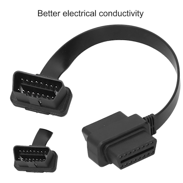 30 cm/11,8 tum Universal OBD2 Förlängningskabel Han till Hona Sladd L-formad Armbåge Auto Diagnostiskt Verktyg